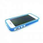 Wholesale iPhone 5 5S 2 in 1 Bumper  (White-Blue)